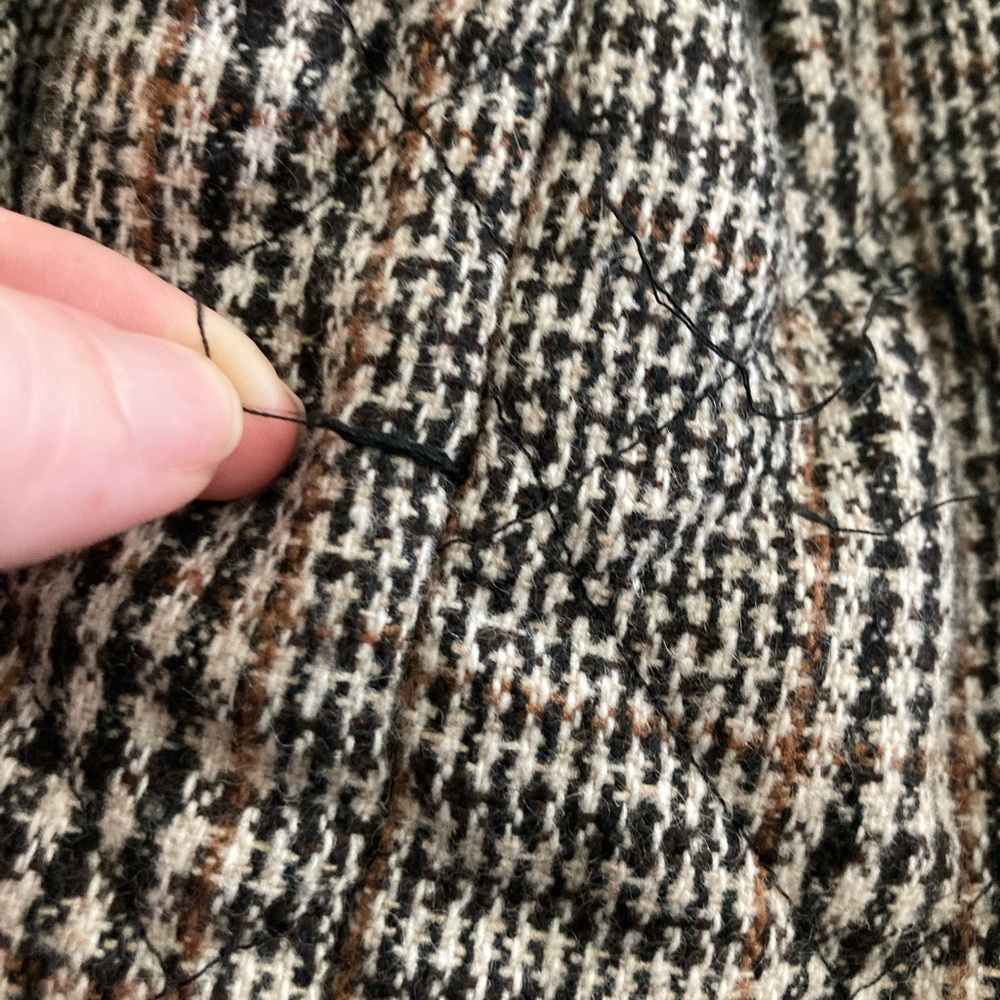 Zara Girls Sz 8 Quilted Wool Blend Plaid Jacket - Picture 8 of 10